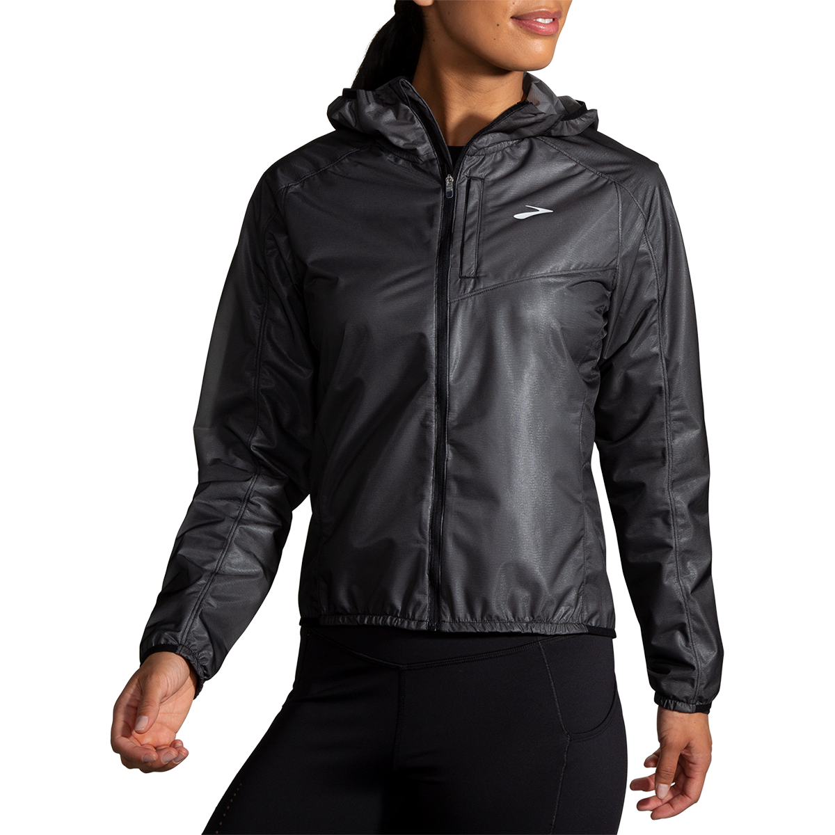 Brooks All Altitude Jacket — Black — Size Medium — Side View