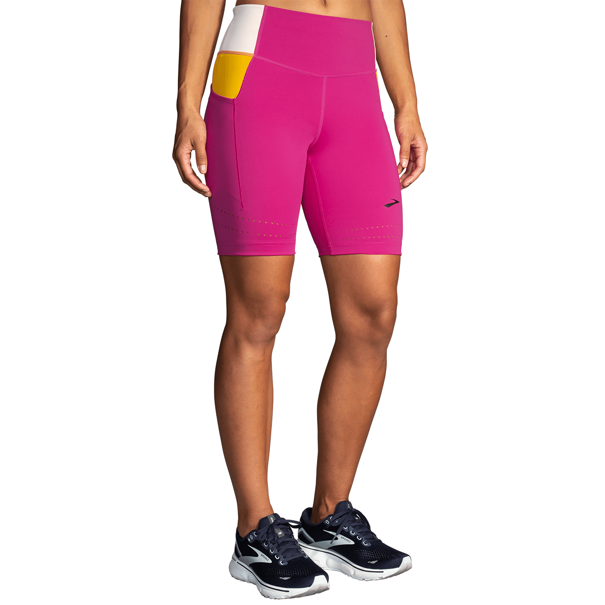 Brooks Method 8" Short Tight — Razzmatazz - Quartz - Hyper Pink — Size Small — Alternate View 17