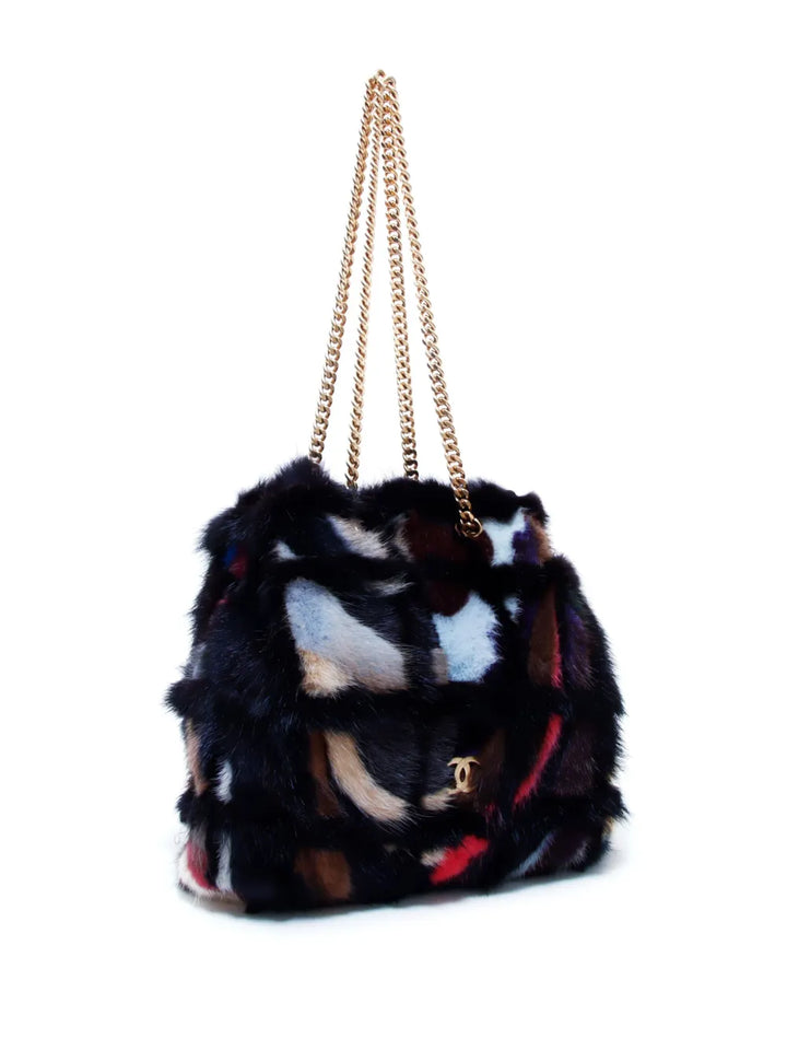 Chanel Pre Owned 2000 Abstract Pattern Cc Plaque Chain Shoulder Bag — Same as shown — Size One Size — Back View