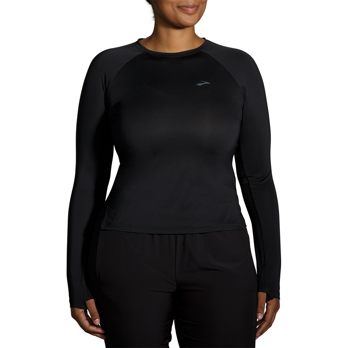 Brooks Sprint Free Longsleeve — Black — Size Small — Front View