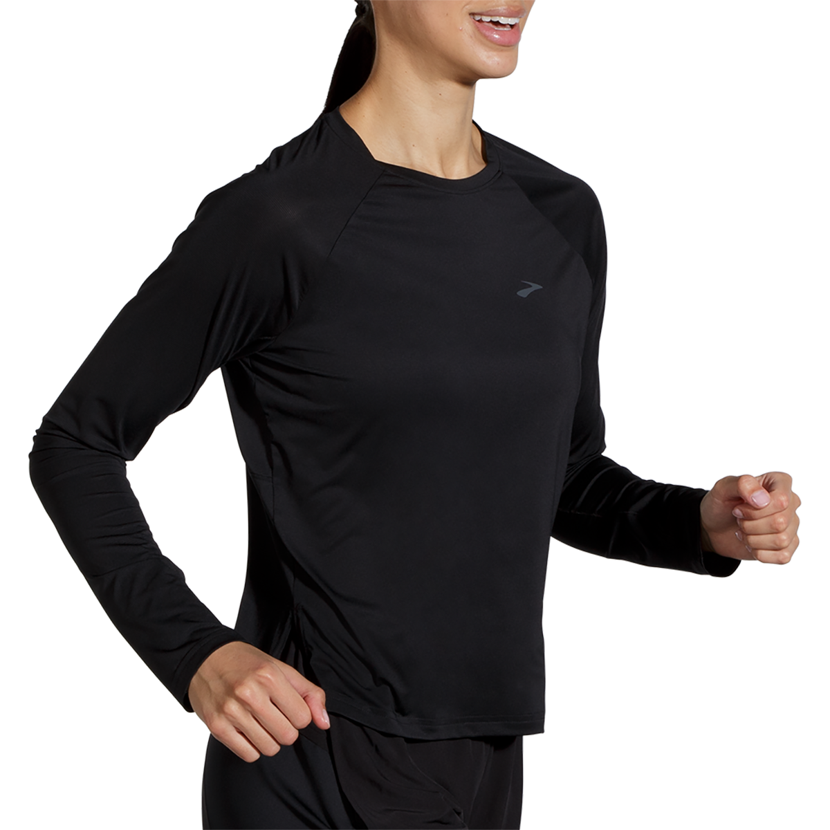 Brooks Sprint Free Longsleeve — Black — Size Small — Side View