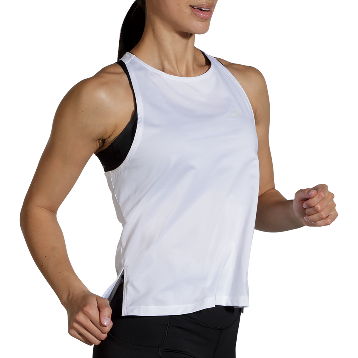 Brooks Sprint Free Tank — White — Size Small — Side View