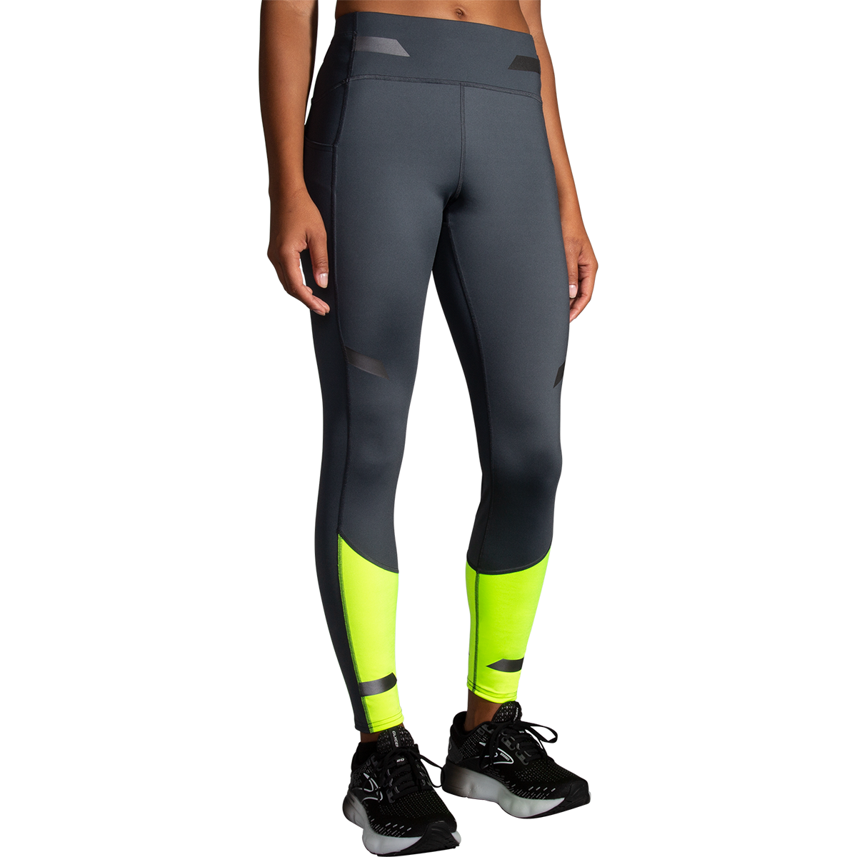 Brooks Run Visible Tight — Asphalt - Nightlife — Size XLarge — Front View