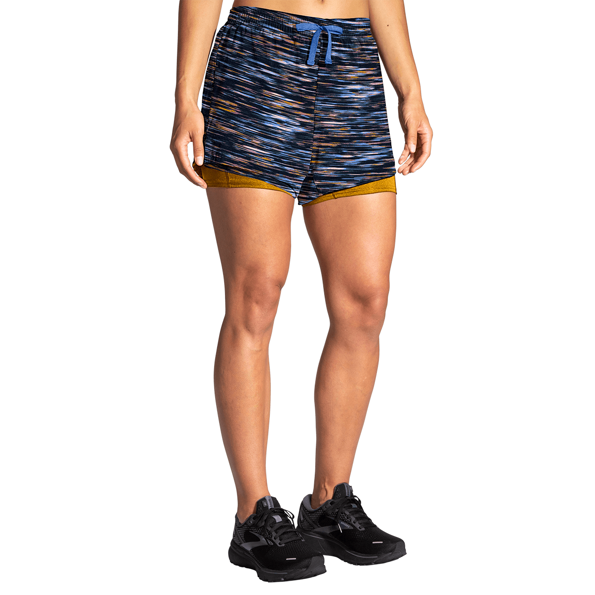 Brooks Moment 5" 2-in-1 Short — Black — Size XSmall — Top View