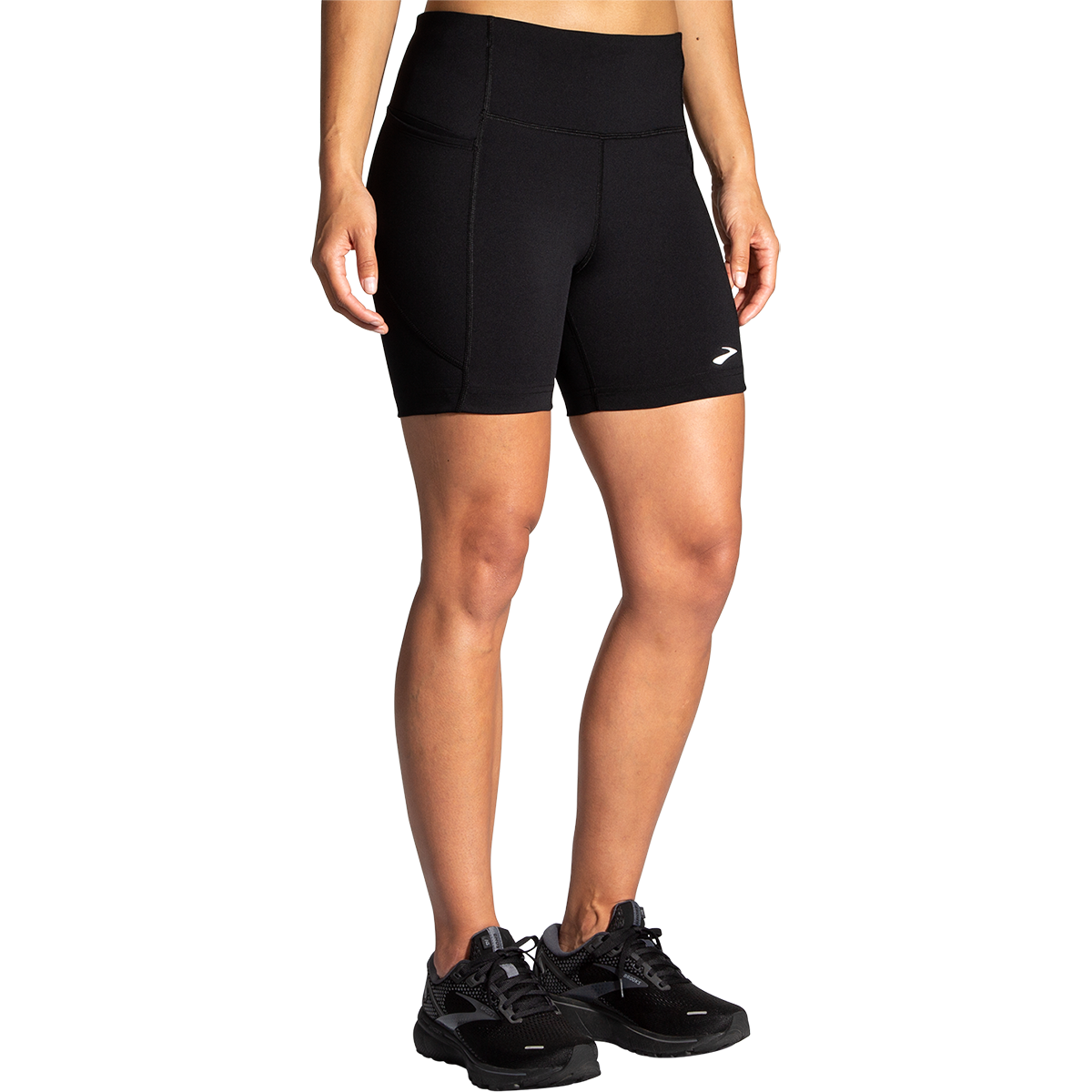 Brooks Moment 5" Short — Black — Size Medium — Front View