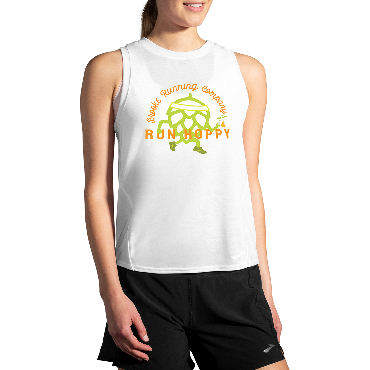 Brooks Run Hoppy Muscle — White — Size Large — Front View