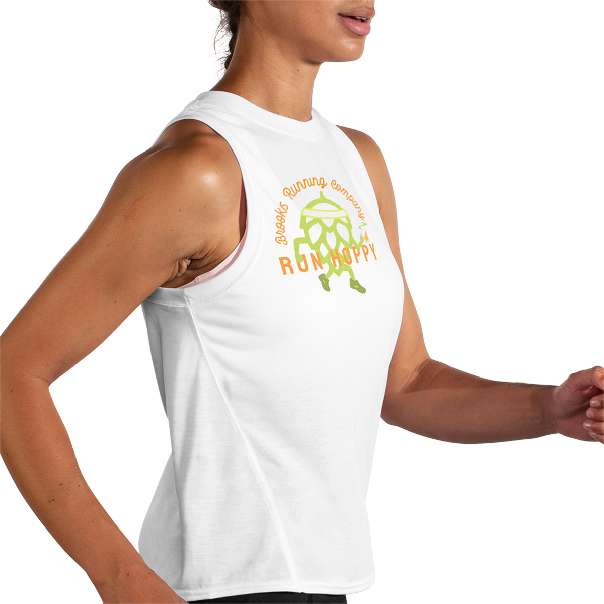 Brooks Run Hoppy Muscle — White — Size Large — Side View