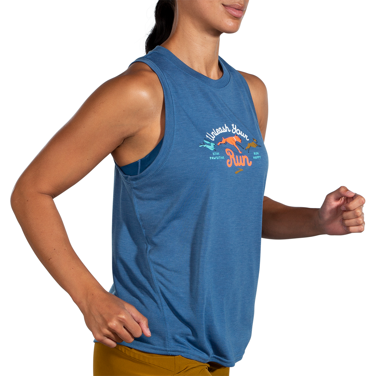 Brooks Dog Days Muscle — Heather Blue — Size Large — Front View