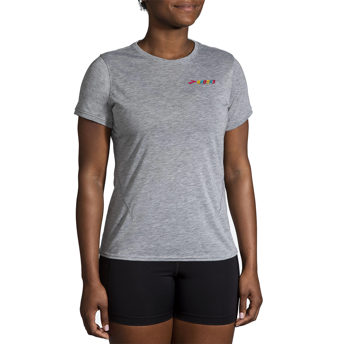 Brooks Distance 2.0 Shortsleeve — Quartz - Gradient Stripe — Size Small — Alternate View 7