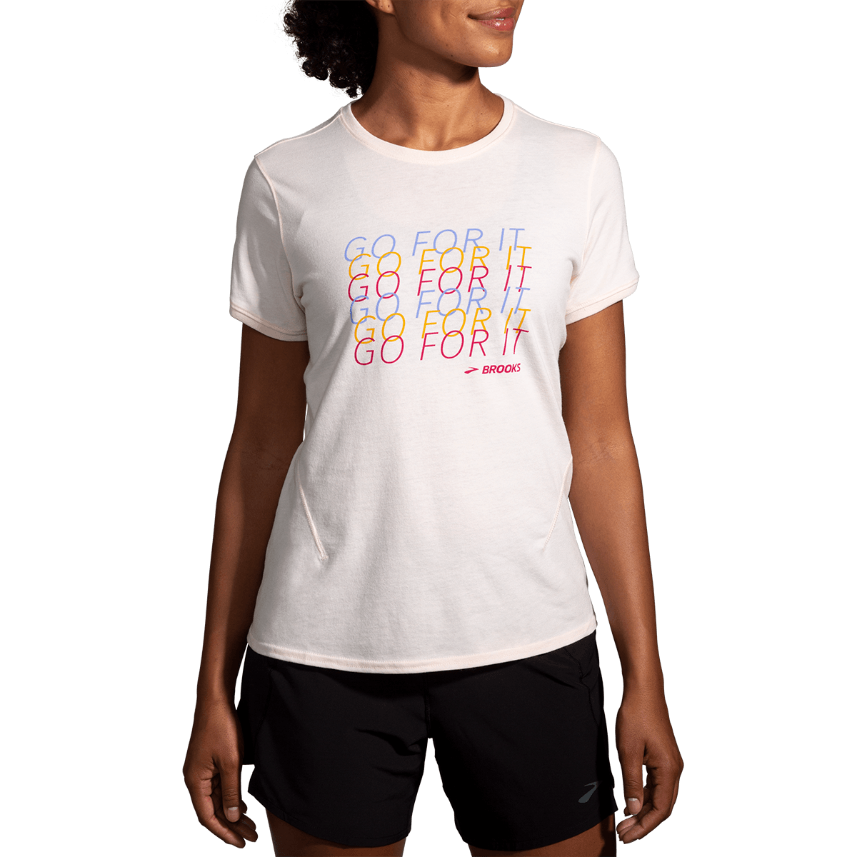 Brooks Distance 2.0 Shortsleeve — Quartz - Gradient Stripe — Size Small — Alternate View 11