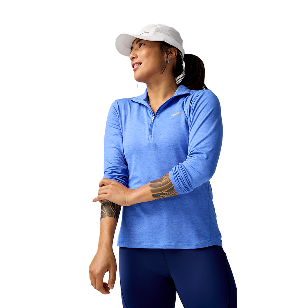 Brooks Dash 1/2 Zip 2.0 — Htr Bluebell — Size Small — Side View