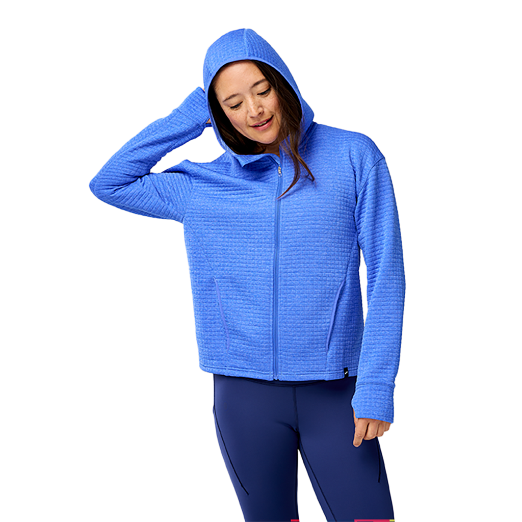 Brooks Activate Midweight Hoodie — Htr Bluebell — Size Small — Front View