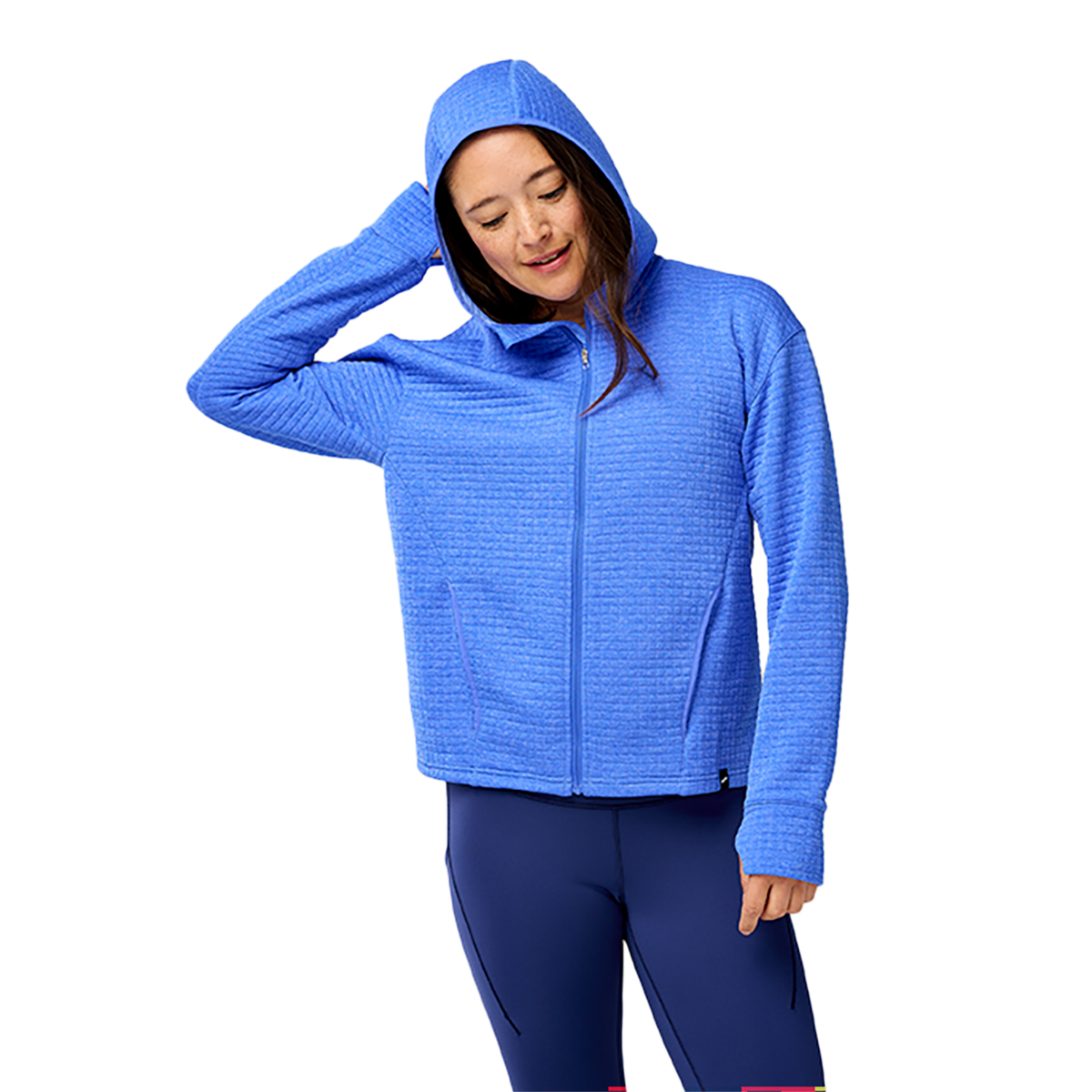 Brooks Activate Midweight Hoodie — Htr Bluebell — Size Small — Front View
