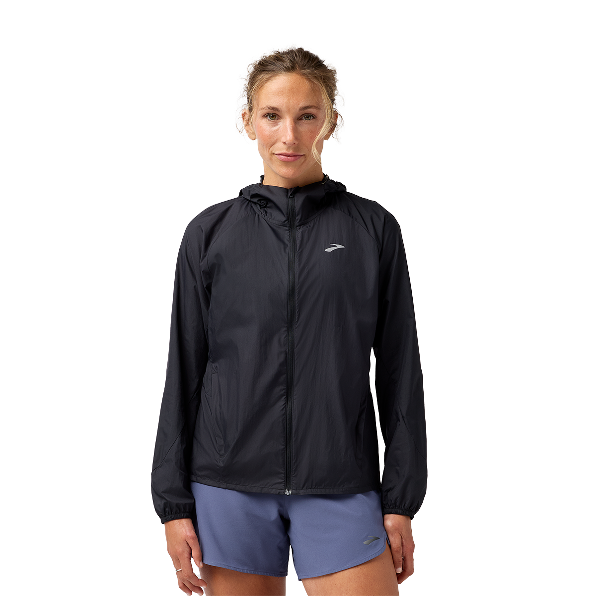 Brooks Canopy Packable Jacket — Black — Size Small — Side View