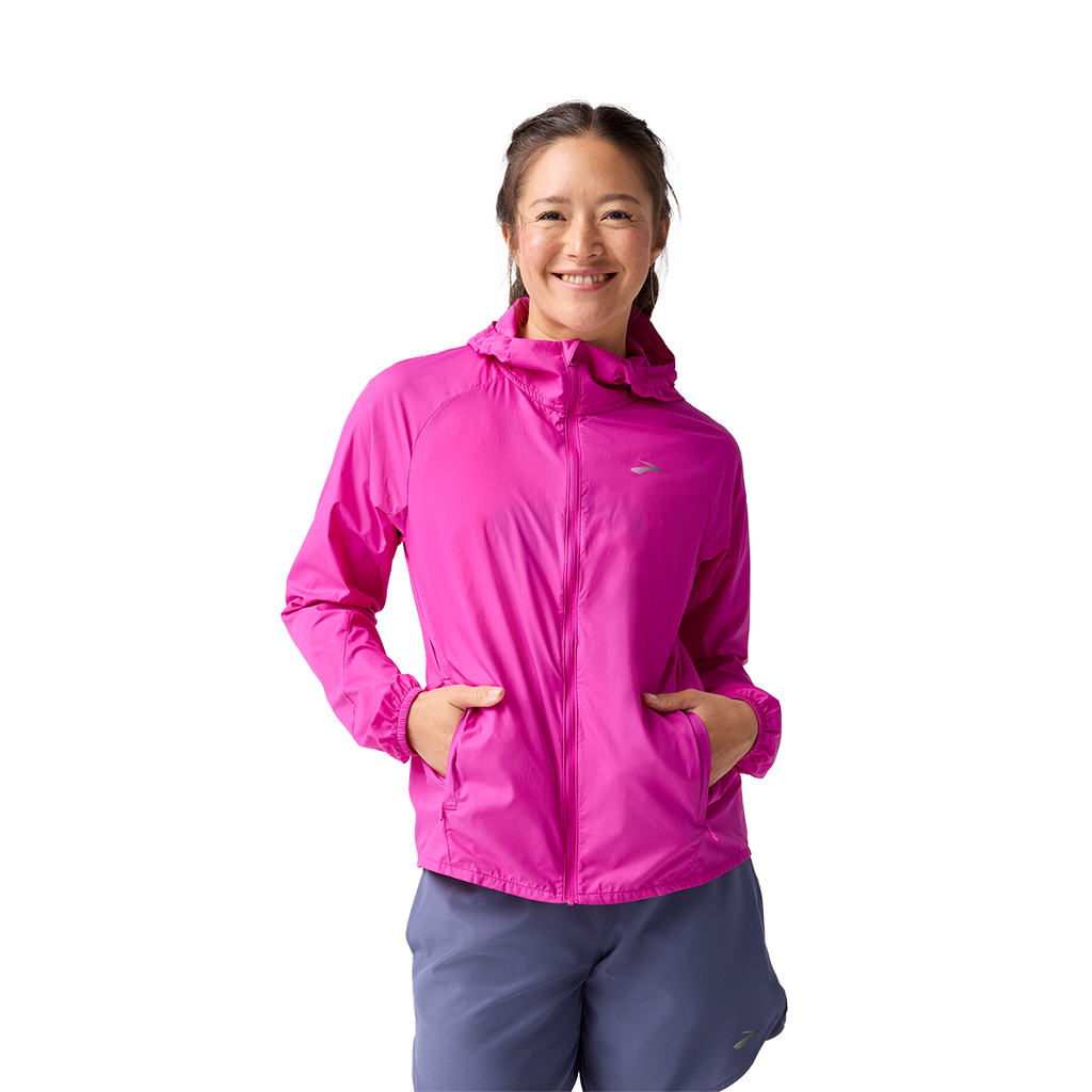 Brooks Canopy Packable Jacket — Black — Size Small — Front View