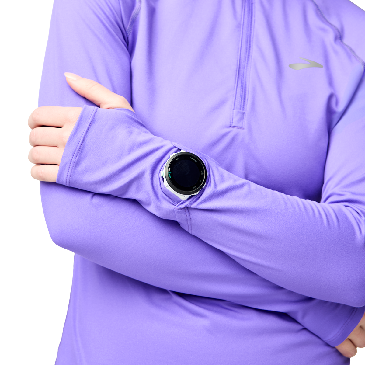 Brooks Dash 1/2 Zip 3.0 — White — Size XSmall — Top View