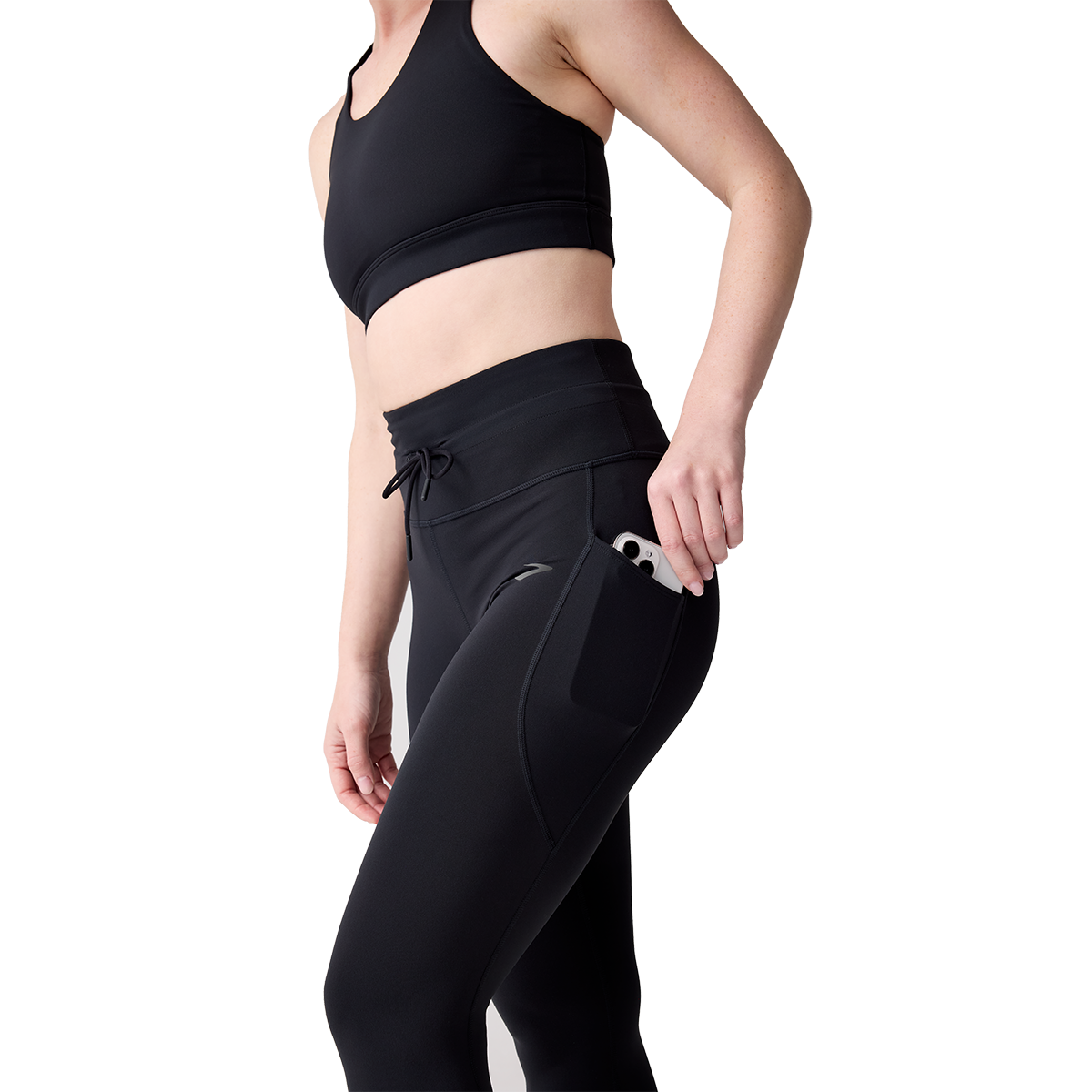 Brooks Luxe Tight — Black — Size XSmall — Lifestyle View