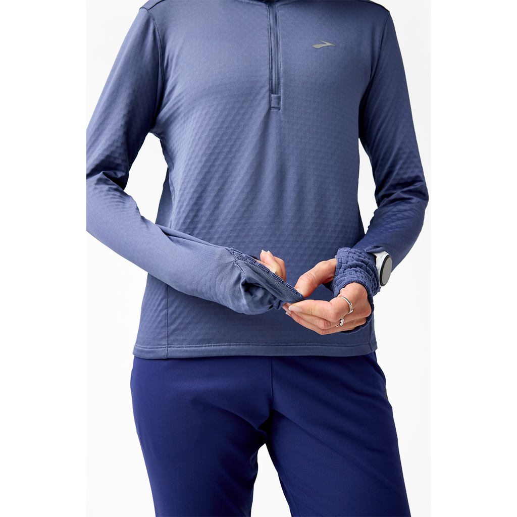 Brooks Notch Thermal Hoodie 3.0 — Black — Size XSmall — Back View