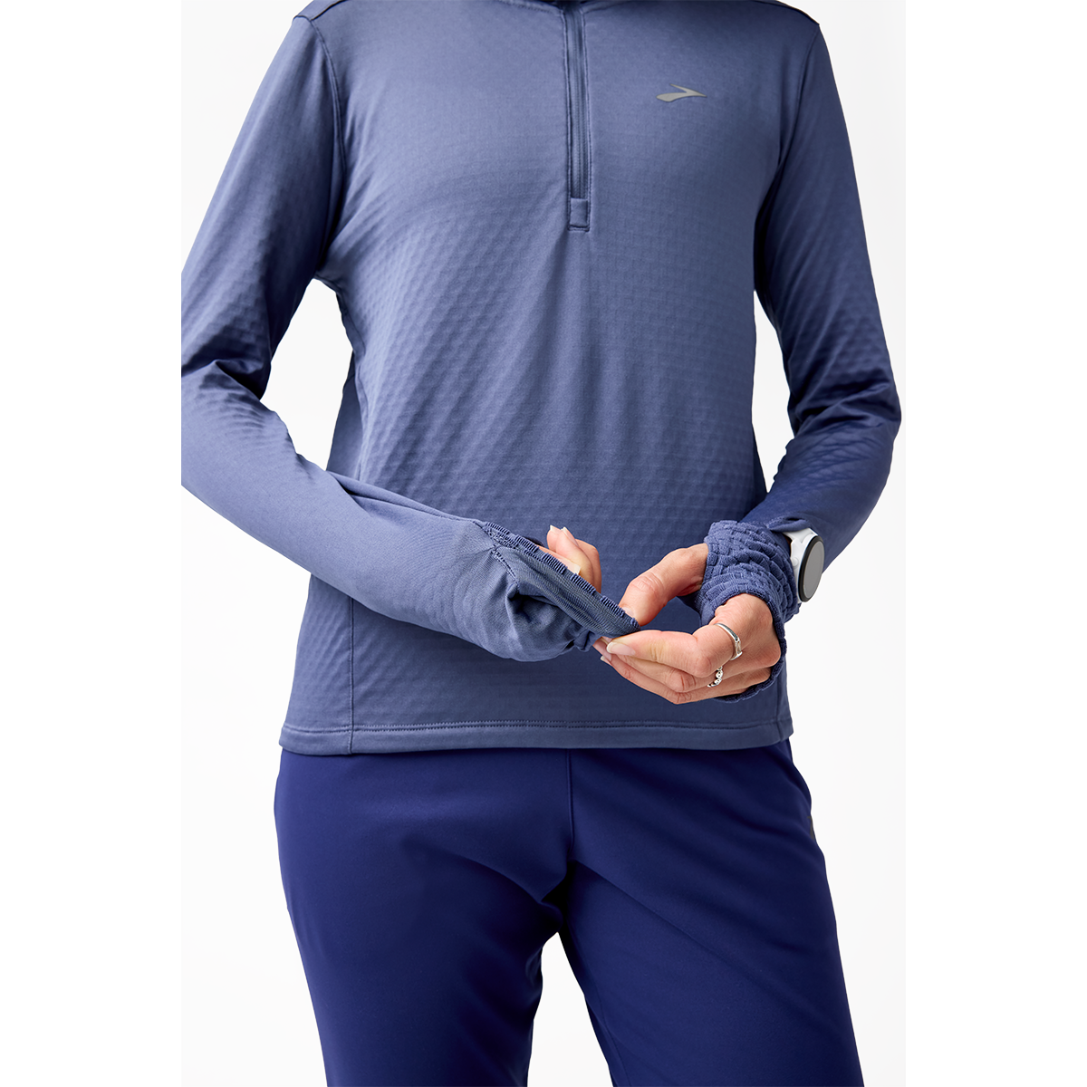 Brooks Notch Thermal Hoodie 3.0 — Black — Size XSmall — Back View