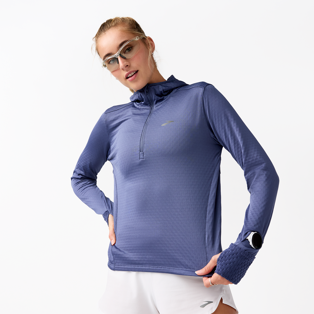 Brooks Notch Thermal Hoodie 3.0 — Black — Size XSmall — Front View