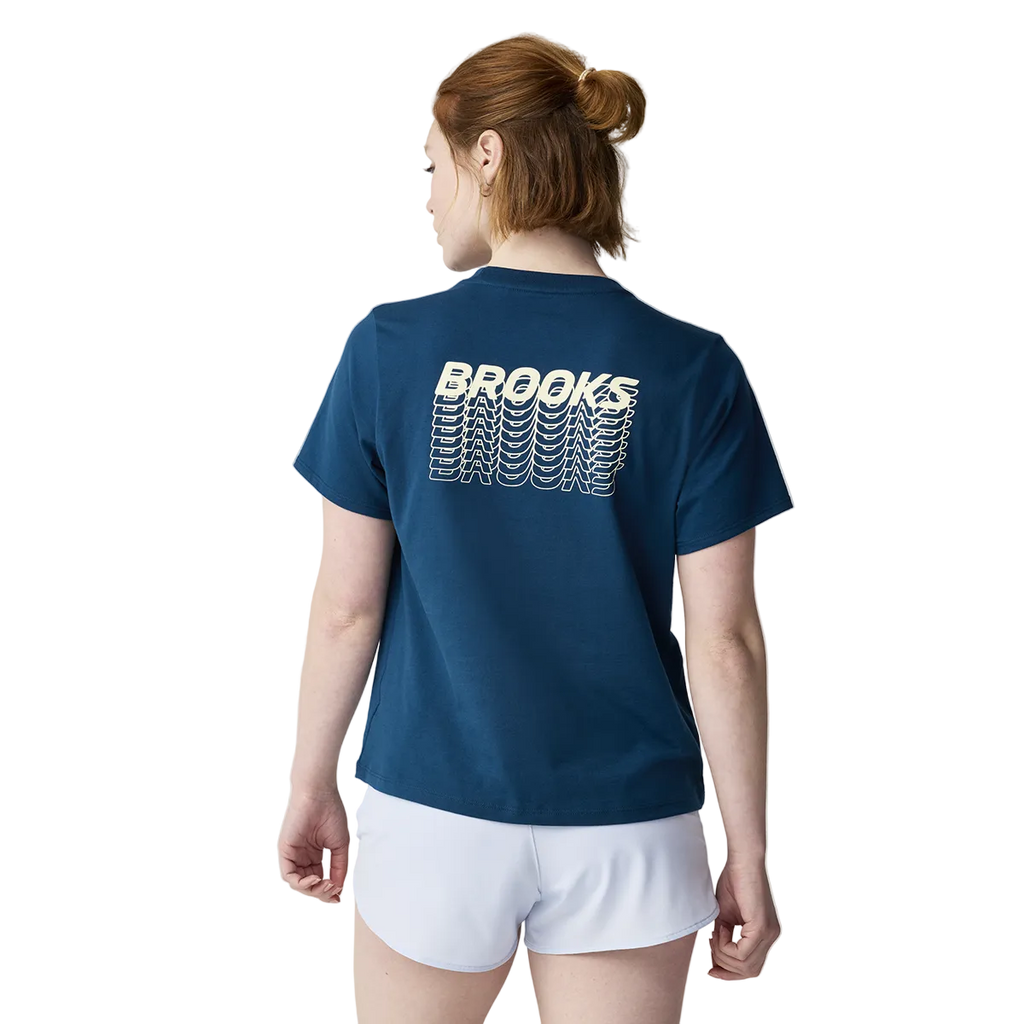 Brooks Graphic Short Sleeve — Black - Dark Luminary — Size XSmall — Side View