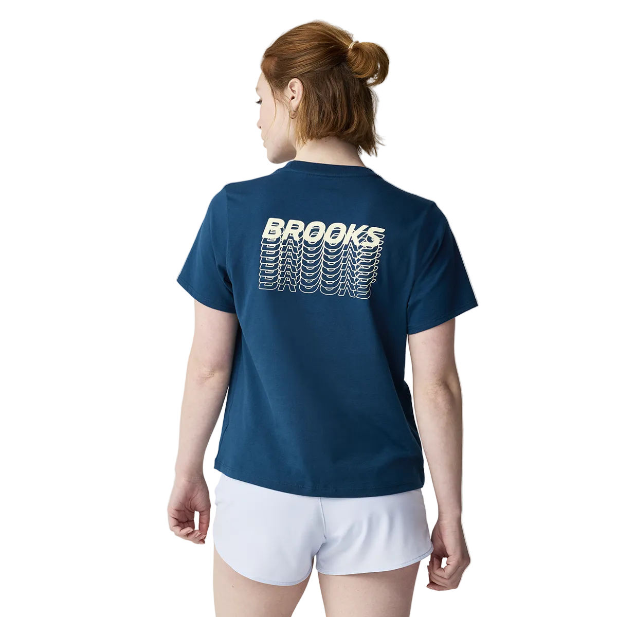 Brooks Graphic Short Sleeve — Black - Dark Luminary — Size XSmall — Side View