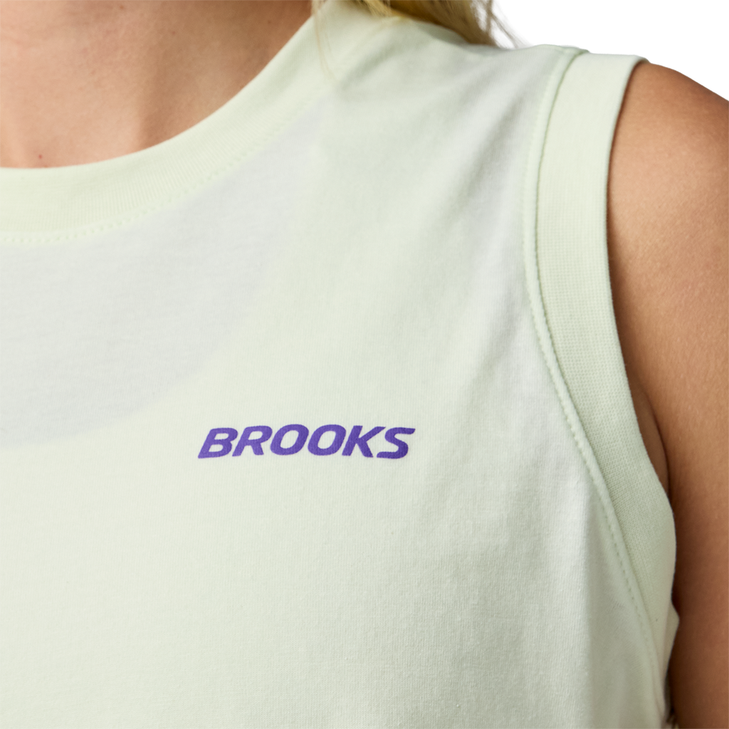 Brooks Graphic Tank — Dark Russet - Atomic Blue — Size XSmall — Back View