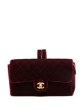 Chanel Pre Owned 1994 1996 Classic Flap Velvet Shoulder Bag — Same as shown — Size One Size — Front View