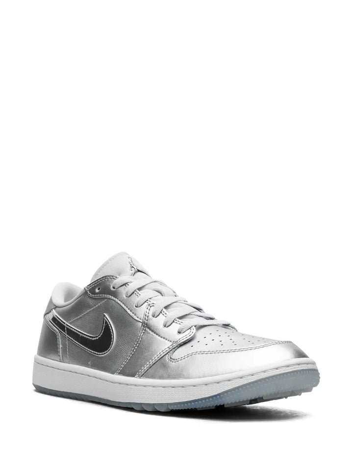 Air Jordan 1 Low Golf Gift Giving Sneakers — Silver-Tone — Size US M 9.5 - US W 11 — Side View