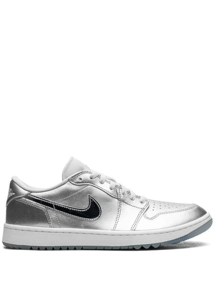 Air Jordan 1 Low Golf Gift Giving Sneakers — Silver-Tone — Size US M 9.5 - US W 11 — Front View