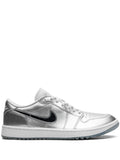 Air Jordan 1 Low Golf Gift Giving Sneakers — Silver-Tone — Size US M 9.5 - US W 11 — Front View