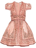 Zimmermann Matchmaker Bandana Print Minidress — Black/ Red/ Pink — Size XS — Front View