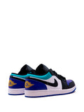 Air Jordan 1 Low Aqua Sneakers — White/Multicolour — Size US M 11.5 - US W 13 — Back View