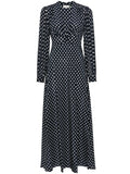 Rixo Emory Polka Dot Maxi Dress — White/ Blue/ Navy/ Red — Size XS — Front View