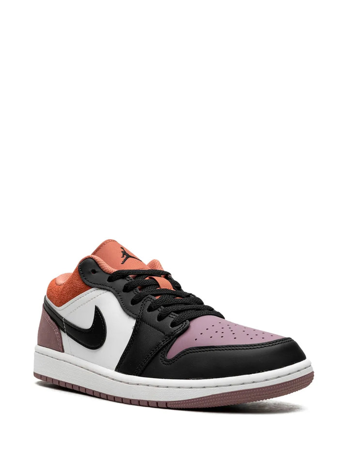 Air Jordan 1 Low Sky J Mauve Sneakers — White/Black/Mauve/Orange — Size US M 10.5 - US W 12 — Side View
