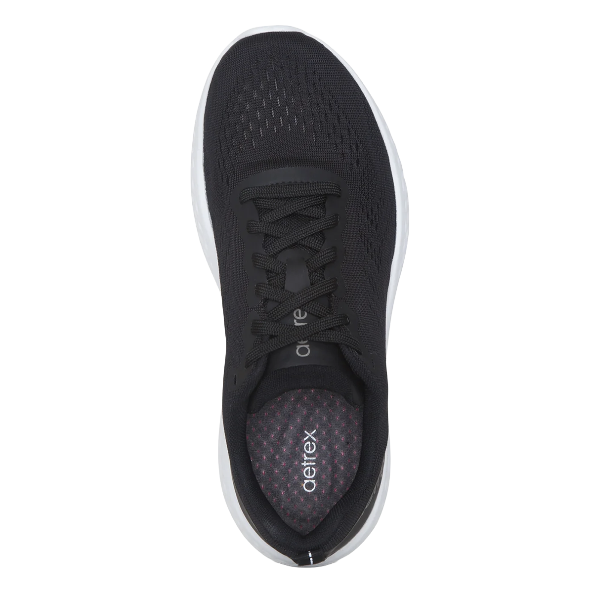 Aetrex Danika Lace Up — Black — Size B — Width 35 — Back View