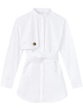 Destree Hans Cotton Minidress — White/ Red — Size XS — Front View