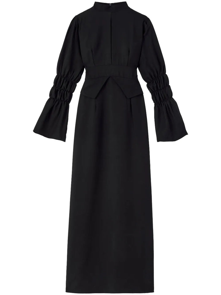 Destree Keith Ruched Sleeve Dress — Black — Size XS — Front View