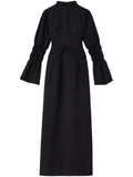 Destree Keith Ruched Sleeve Dress — Black — Size XS — Front View