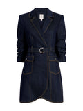 Cinq A Sept Jenessa Belted Denim Minidress — Blue — Size XS — Front View