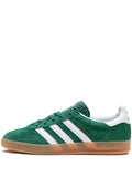adidas Gazelle Indoor Suede Trainers — Forest Green/White — Size US M 6 - US W 7.5 — Lifestyle View