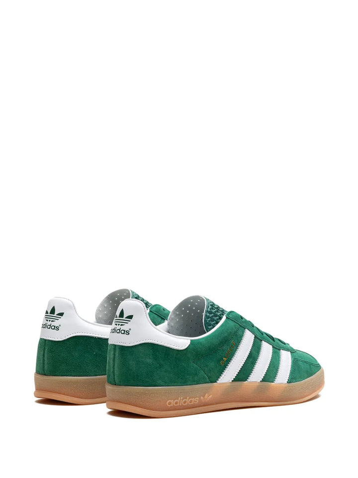 adidas Gazelle Indoor Suede Trainers — Forest Green/White — Size US M 6 - US W 7.5 — Top View