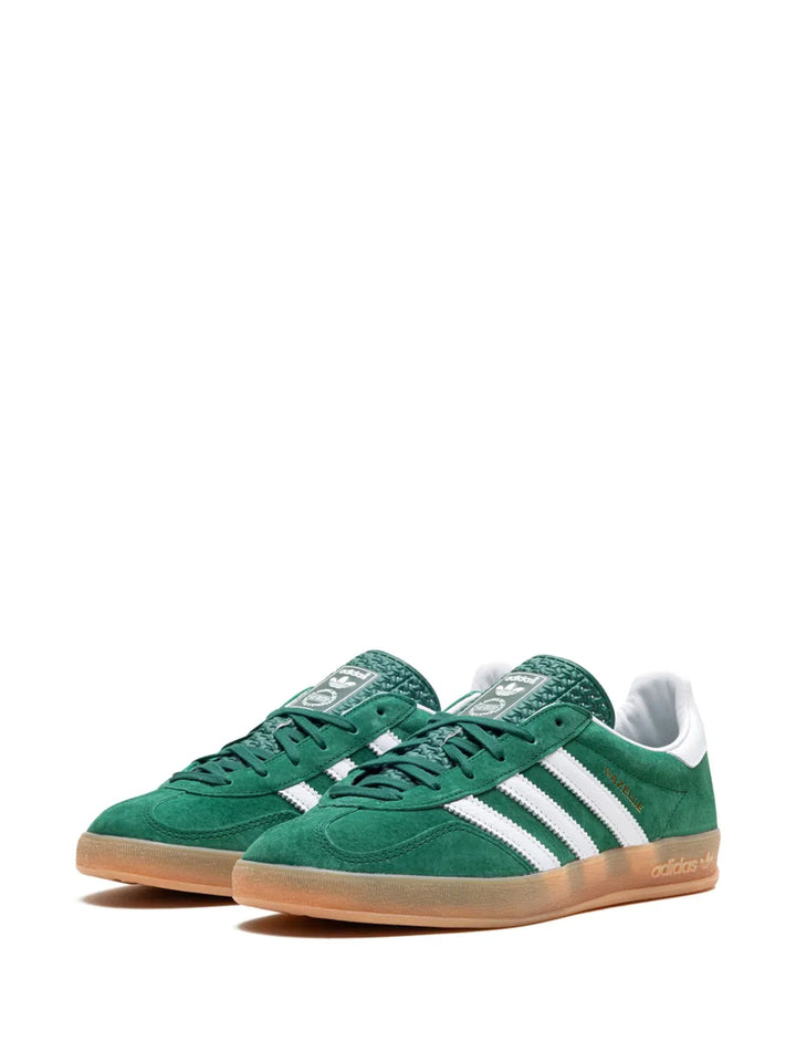 adidas Gazelle Indoor Suede Trainers — Forest Green/White — Size US M 6 - US W 7.5 — Back View