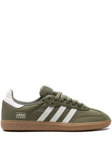 adidas Samba Reflective Pack - Focused Olive Sneakers — Olive Green — Size US M 8.5 - US W 10 — Front View