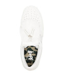 A Bathing Ape?Quilt Tassel Leather Sneakers — White — Size US M 3.5 - US W 5 — Top View