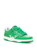 A Bathing Ape?Sk8 Sta Leather Sneakers — Green — Size US M 3.5 - US W 5 — Side View