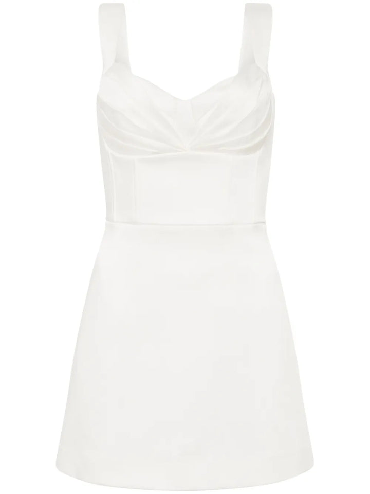 Rebecca Vallance Delaney Draped Minidress — White/ Ivory — Size XS — Front View