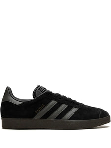 adidas Gazelle Black/Gold Sneakers — Black — Size US M 3.5 - US W 5 — Front View