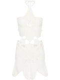 Cult Gaia Floreana Panelled Knit Dress — White/ Gold — Size XS — Front View