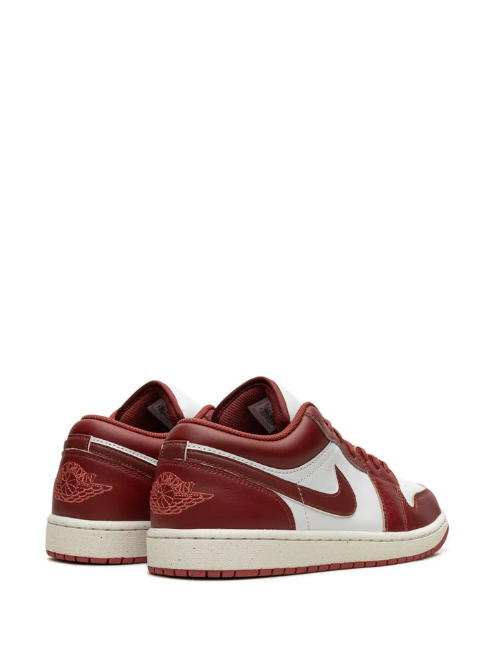 Air Jordan 1 Low Se Dune Red Sneakers — White/Dark Red — Size US M 9.5 - US W 11 — Back View